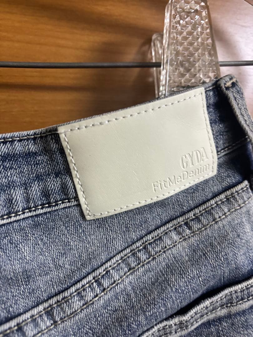ミドルウエストcross point bijou スキニーデニムパンツ