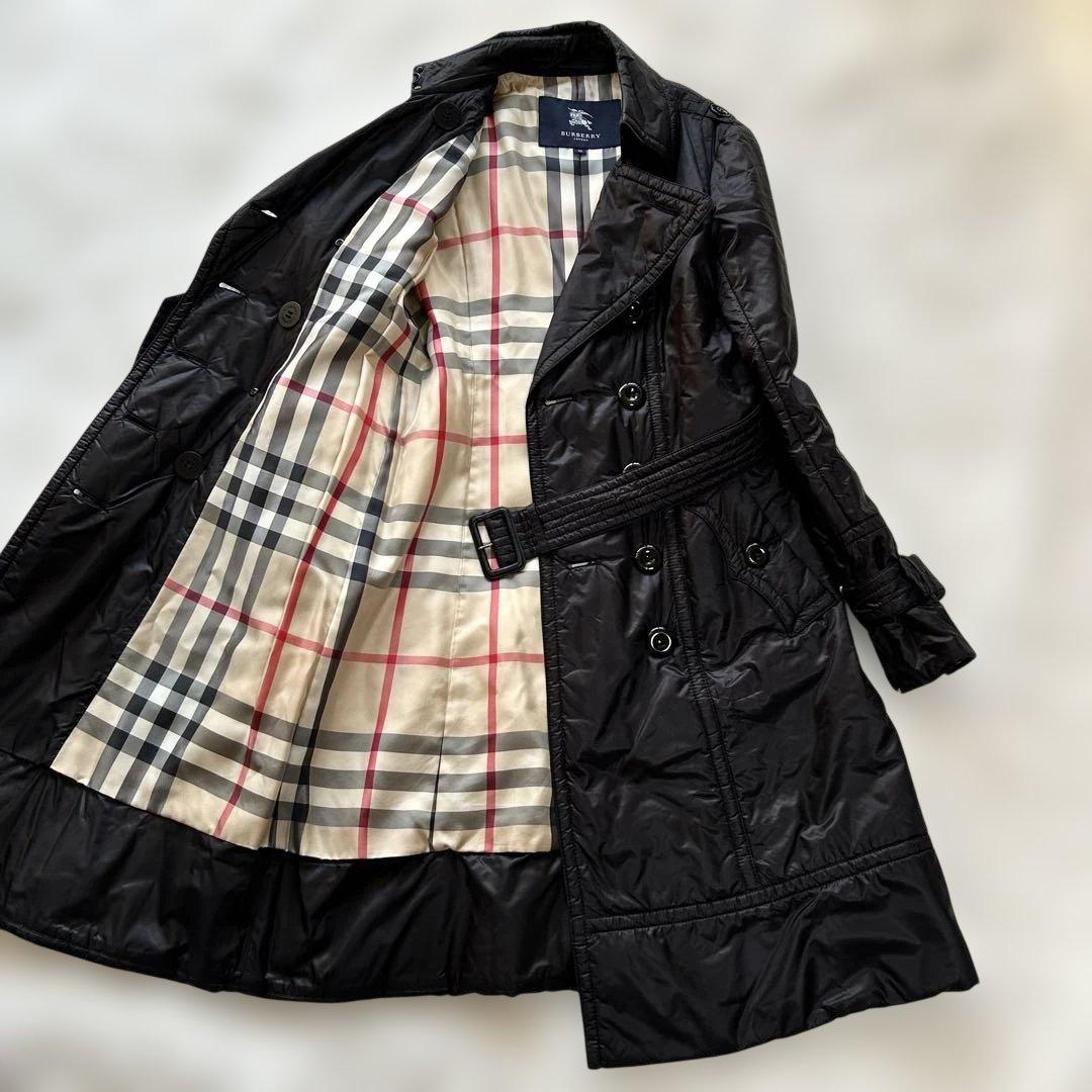 【極美品】バーバリーロンドン　ロングコート　トレンチ　中わた　メガチェック　M