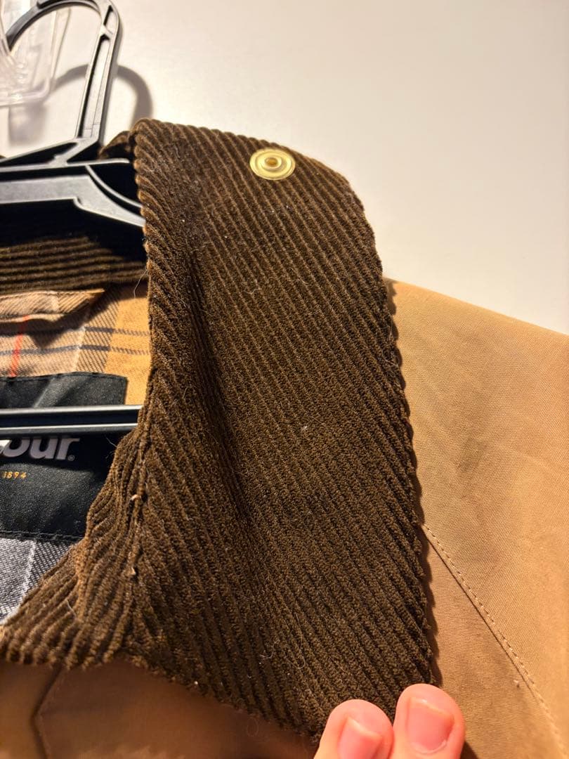 Barbour ベージュ コーデュロイ襟ジャケット