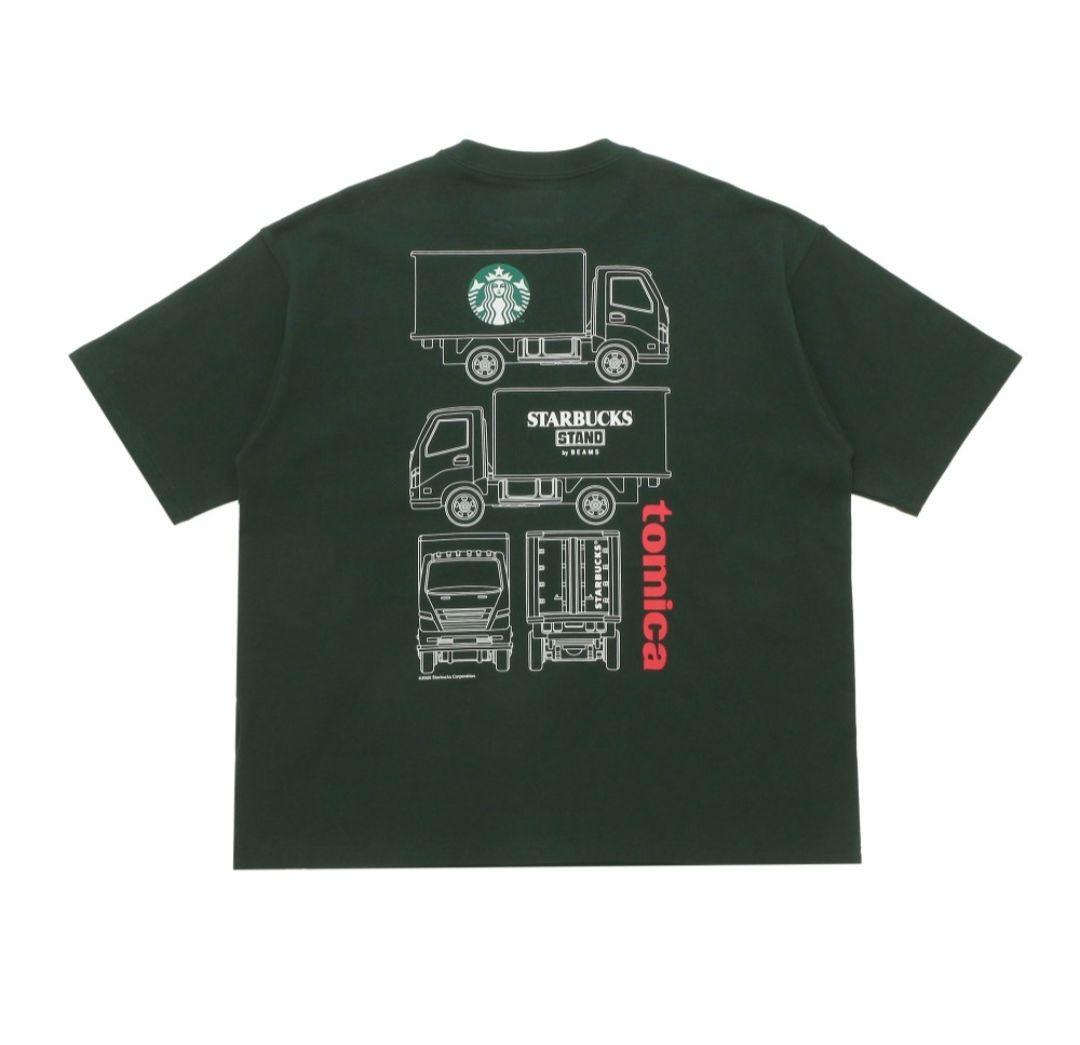 スターバックス　スタバ　トミカ　ビームス　Ｔシャツ　グリーン　M