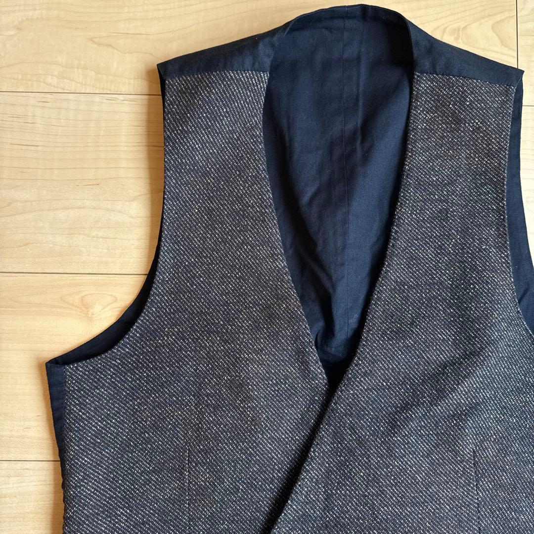 LARDINI ウールコットンリネン ダブル ジレベスト