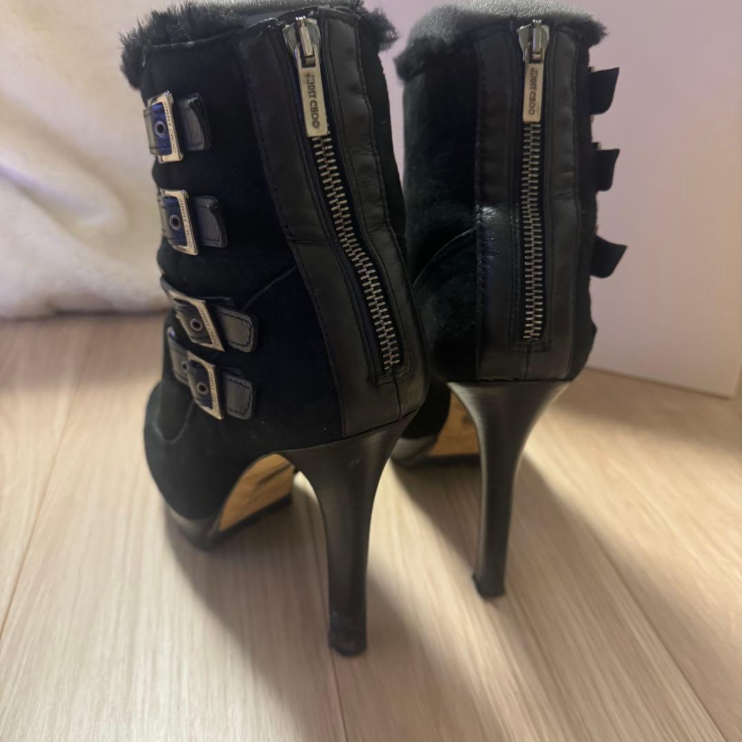JIMMY CHOO ブラックムートンブーツ　38.5