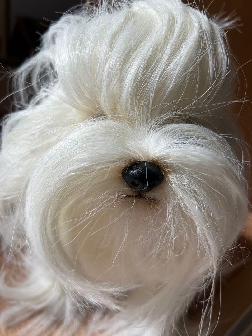 フォンテーヌ　ドレッシーペット マルチーズ　犬ぬいぐるみ　ブラシ付き　昭和レトロ
