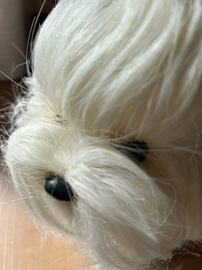 フォンテーヌ　ドレッシーペット マルチーズ　犬ぬいぐるみ　ブラシ付き　昭和レトロ
