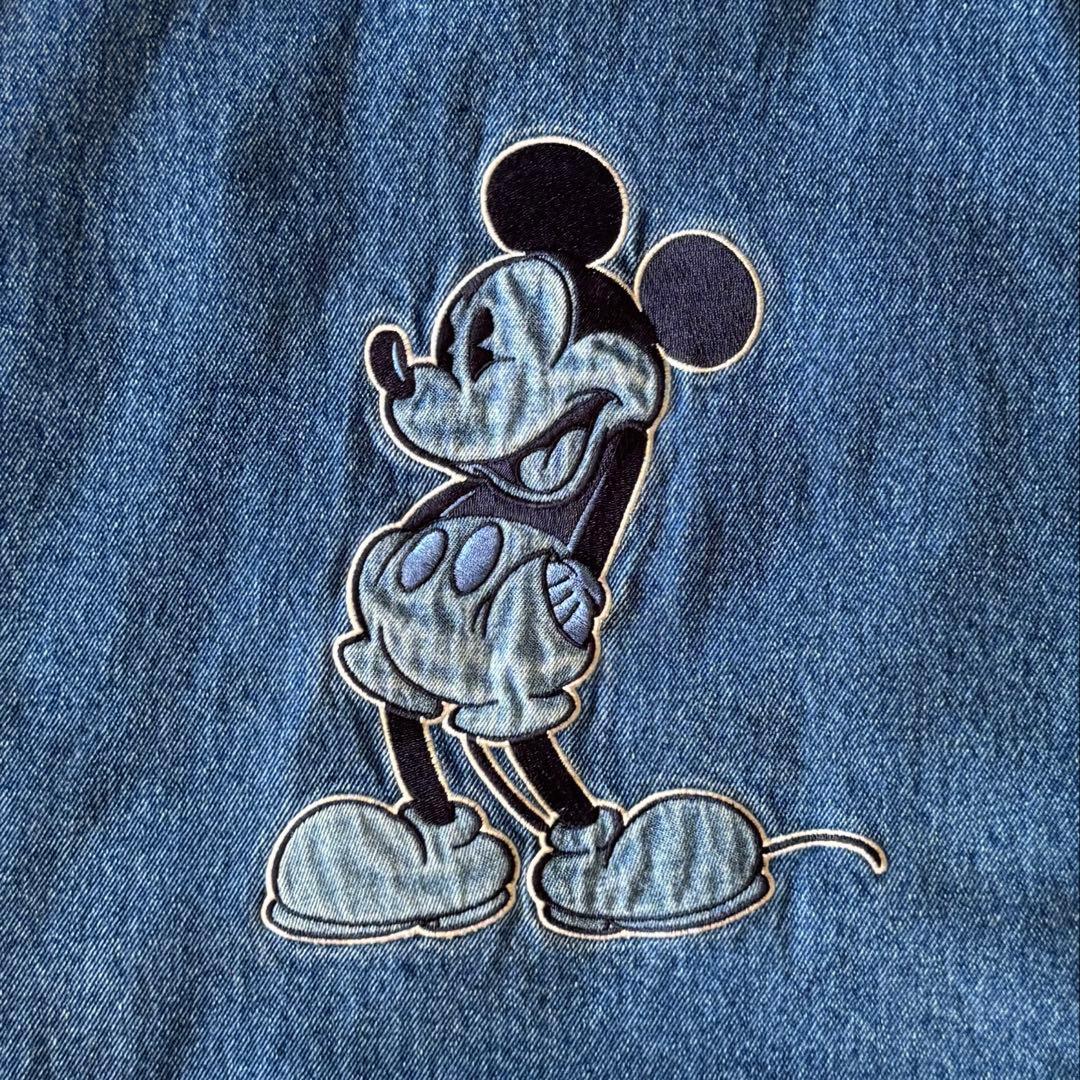 90s ディズニー公式 デニムジャケット 刺繍ロゴ スタジャン ブルゾン