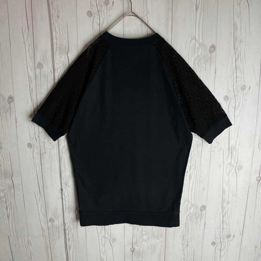 【超人気デザイン】ヒステリックグラマー☆袖ドットチュール ガール tシャツ 黒