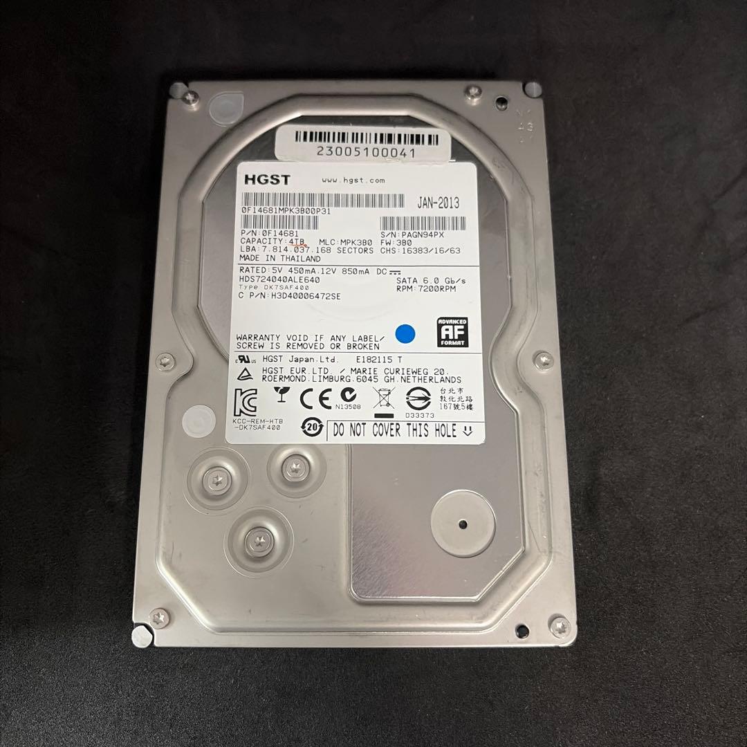 K*様 HGST HDD 4TB 3.5インチ HDS724040ALE640