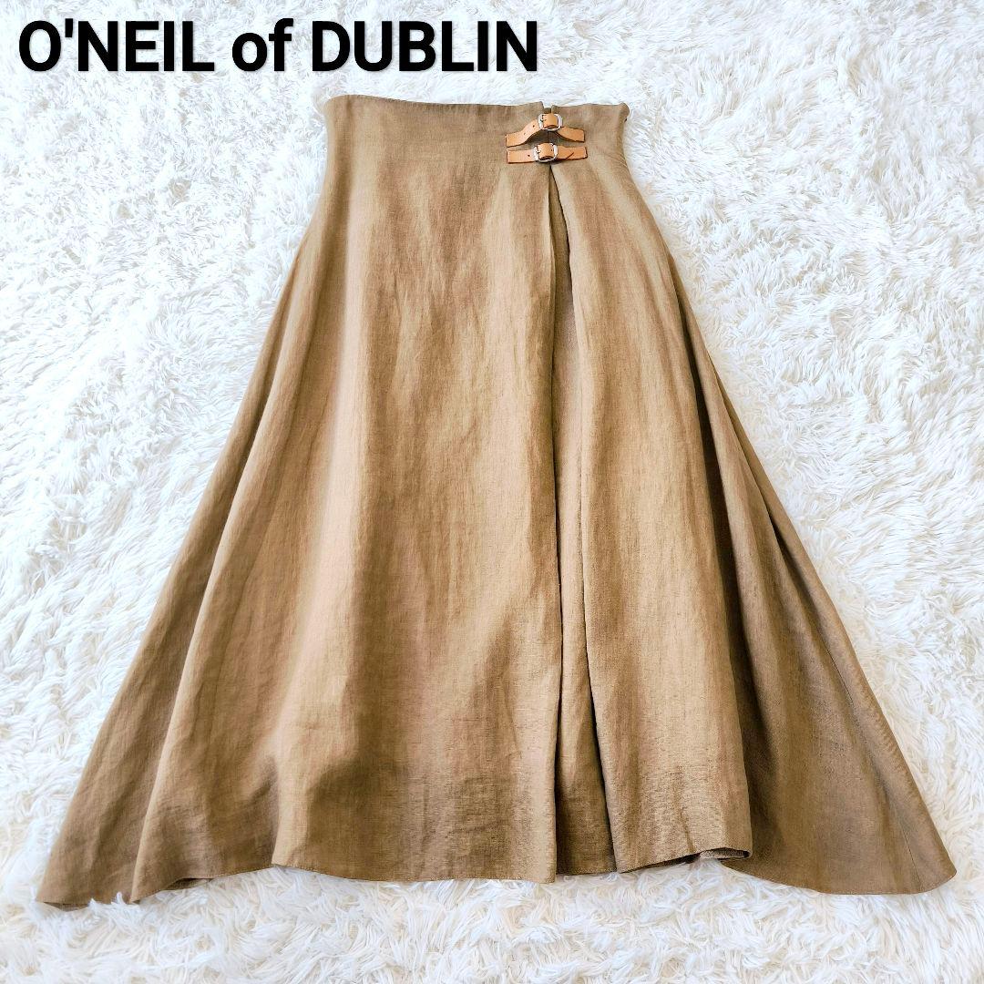 O'NEIL of DUBLIN オニール リネン ハイウエストバックルスカート