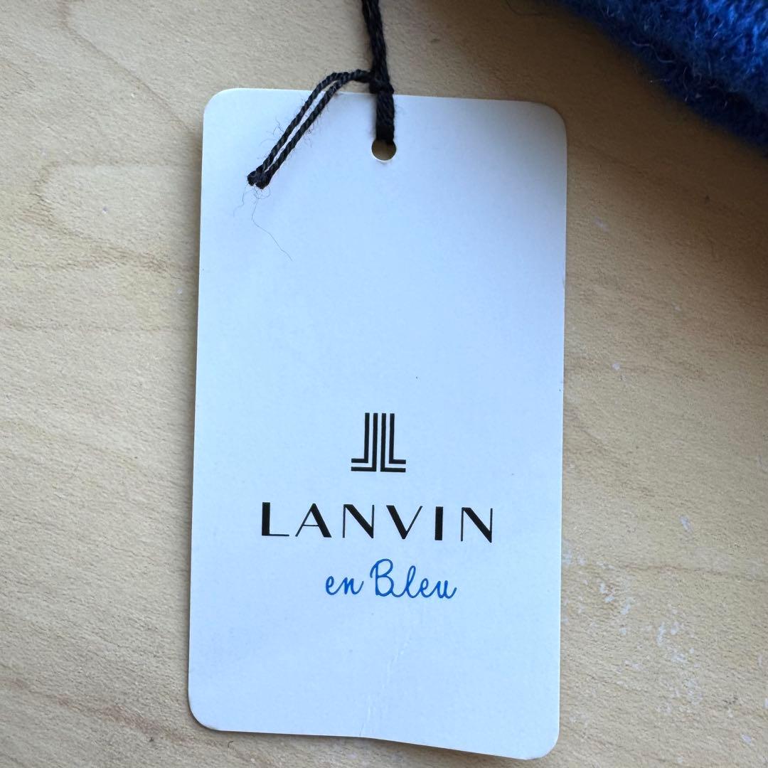 ★新品★ランバンオンブルー　メンズ　レザー手袋　羊革　カシミヤ　ダークブラウン