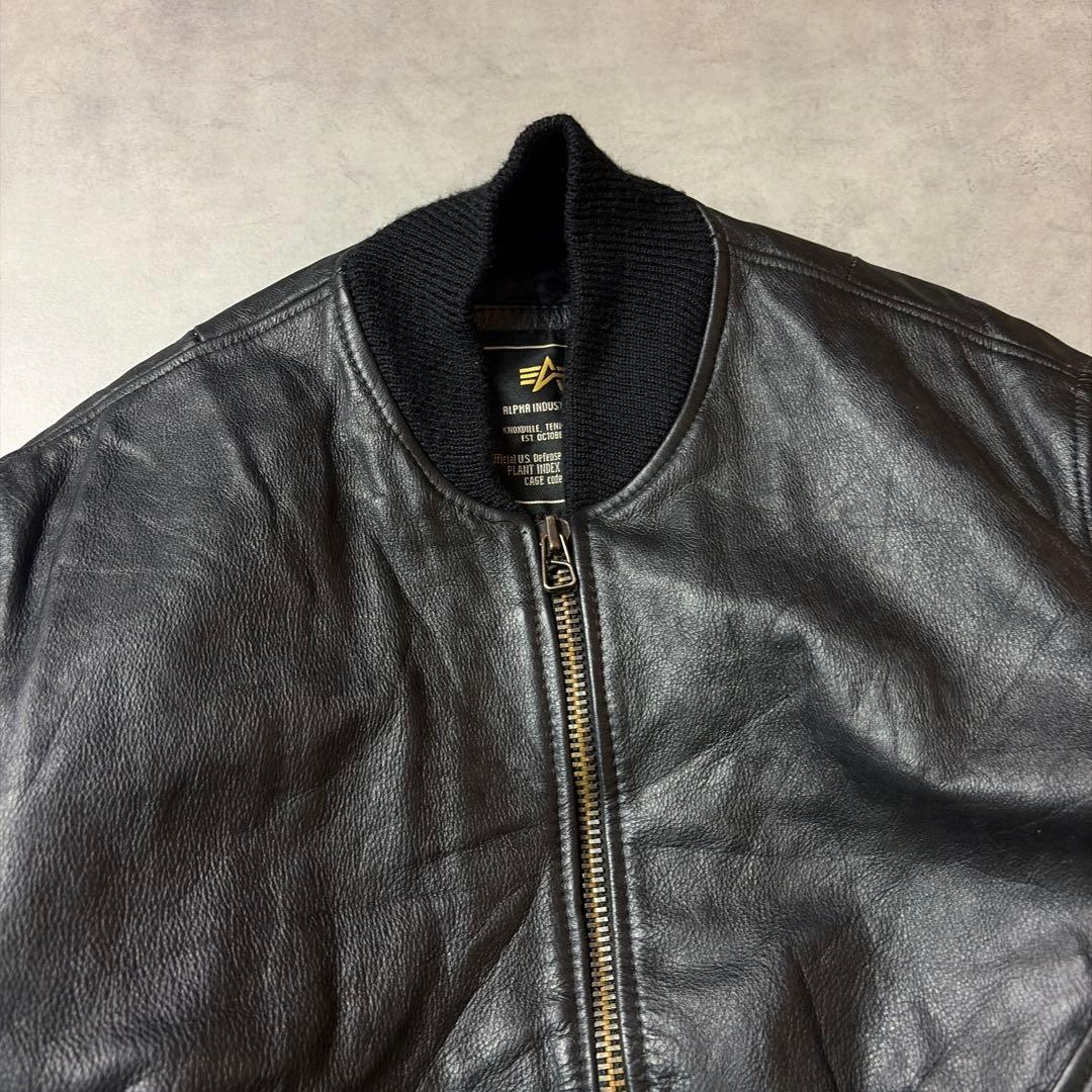 90s-00s ALPHA INDUSTRIES MA-1 レザージャケット