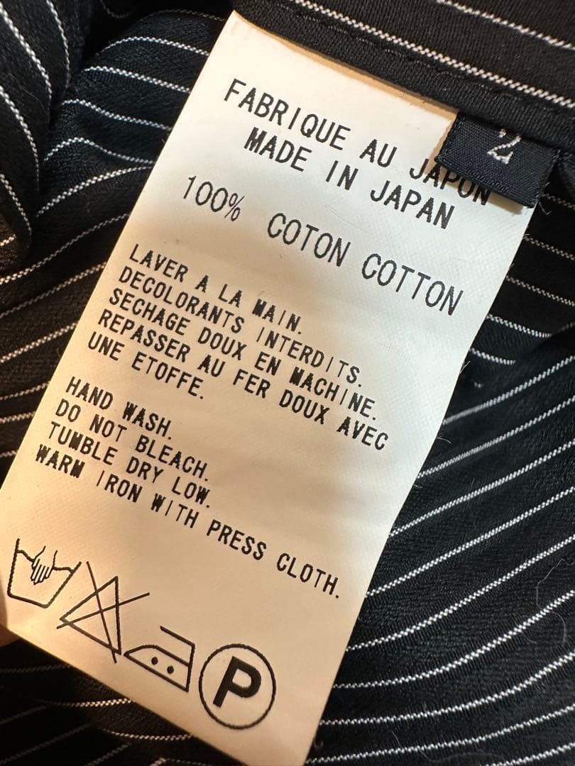 【美品】ワイズ ヨウジヤマモト ストライプ シャツワンピース ロング 黒 2
