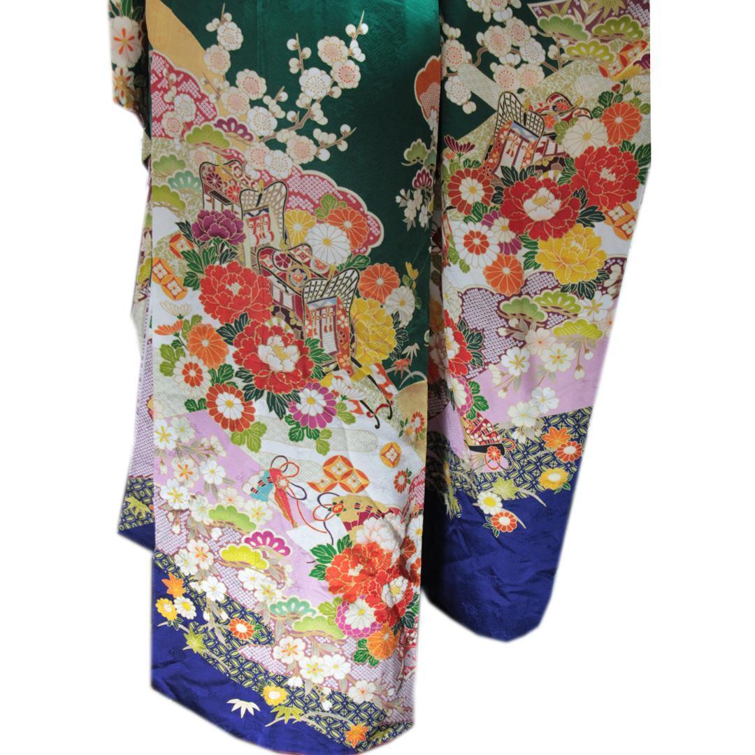 シ*ー様 振袖単体◆処分 特価品 171.5cm深緑トールサイズ 成人式前撮り