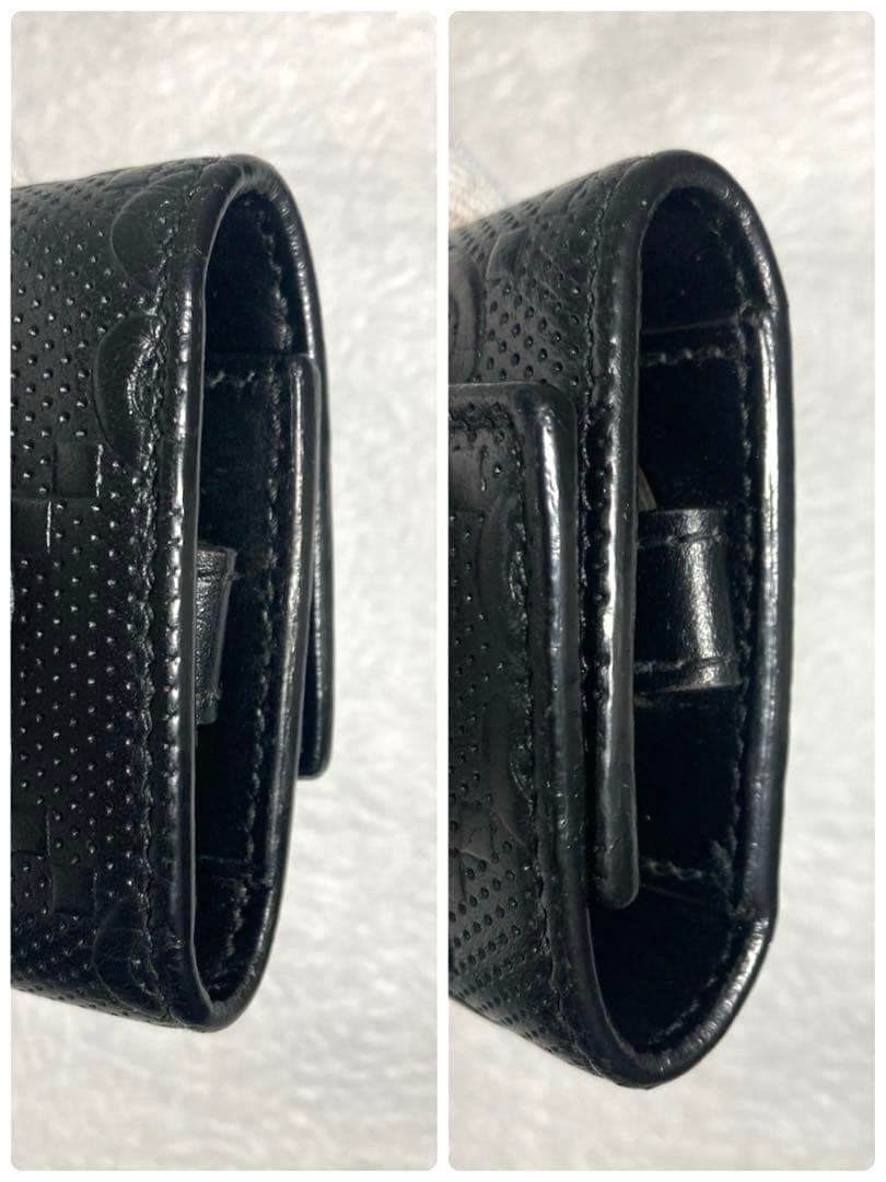 良品　GUCCI グッチ　GGエンボス レザー　キーリング付き　6連キーケース
