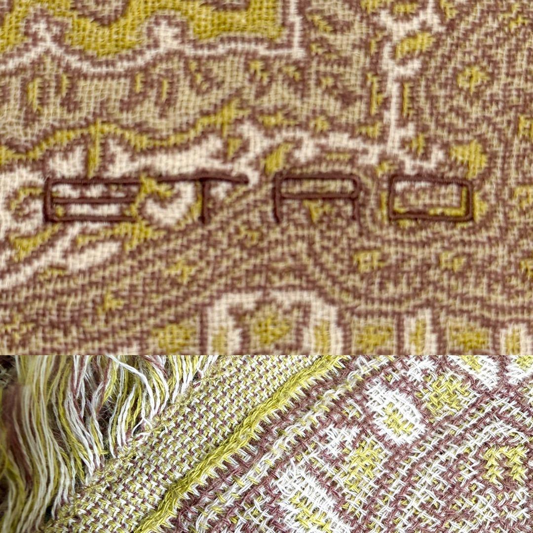 美品✨エトロ 大判ストール ショール ブランケット ペイズリー 日本製 コットン