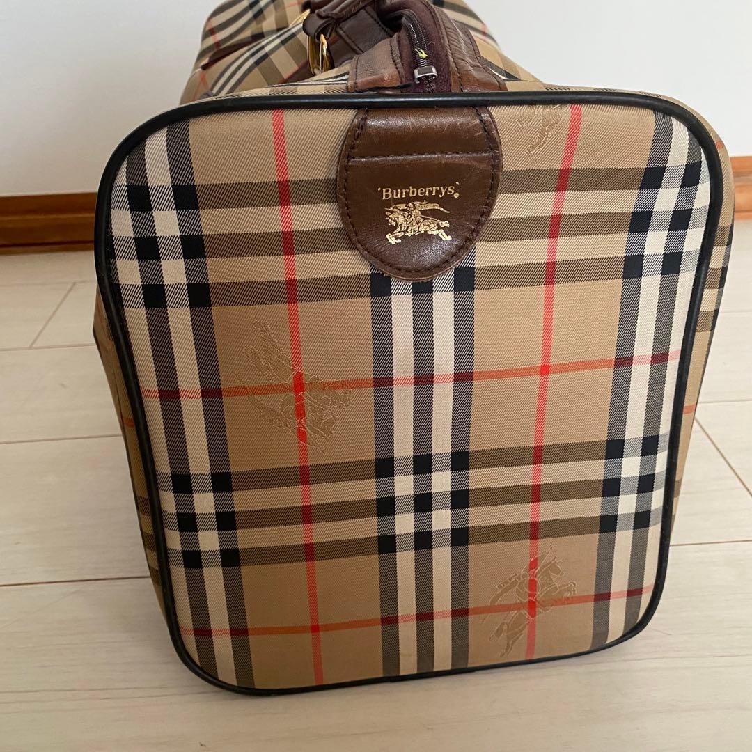 状態◯ Burberry ボストンバッグ　ノバチェック　キャンパス地　大容量