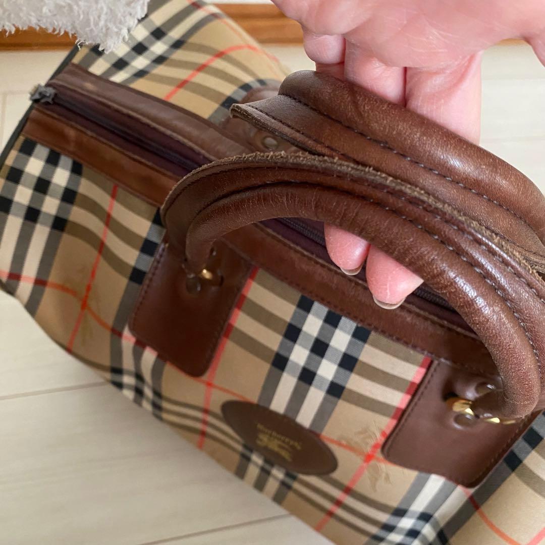状態◯ Burberry ボストンバッグ　ノバチェック　キャンパス地　大容量
