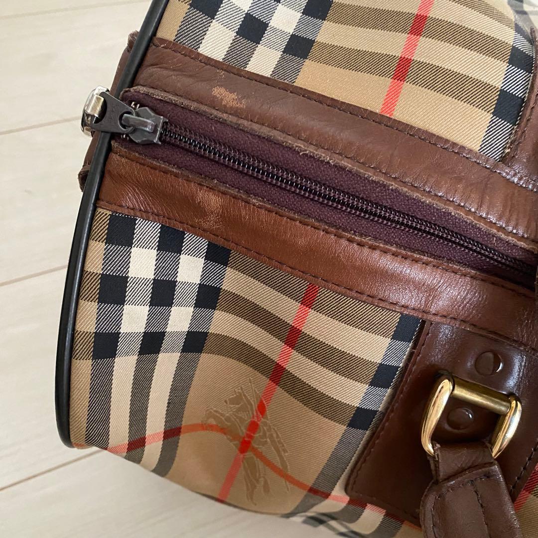 状態◯ Burberry ボストンバッグ　ノバチェック　キャンパス地　大容量