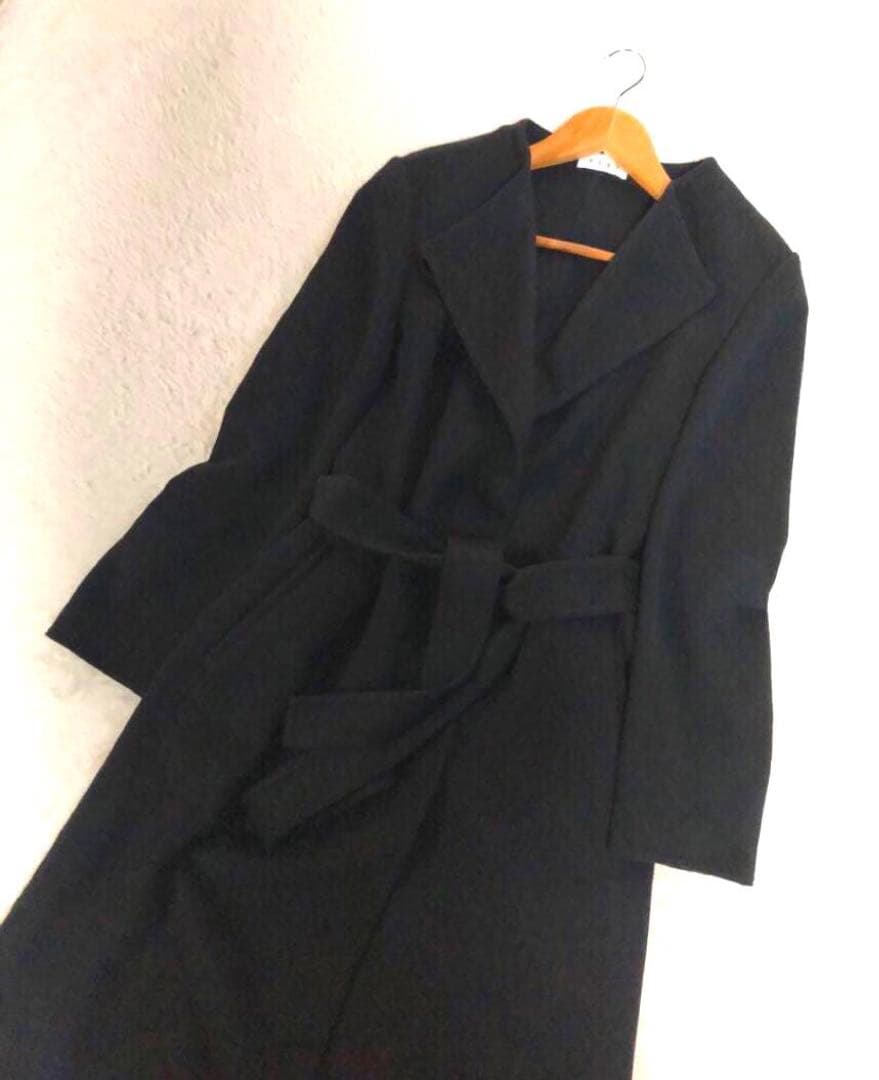 happiness様✨PLSTプラステ リバーコートベルテッド2WAY ロング黒