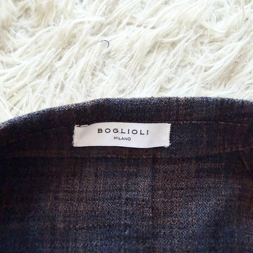 <極美品>BOGLIOLI k.jacket 新ロゴ リネンシルクジャケット46