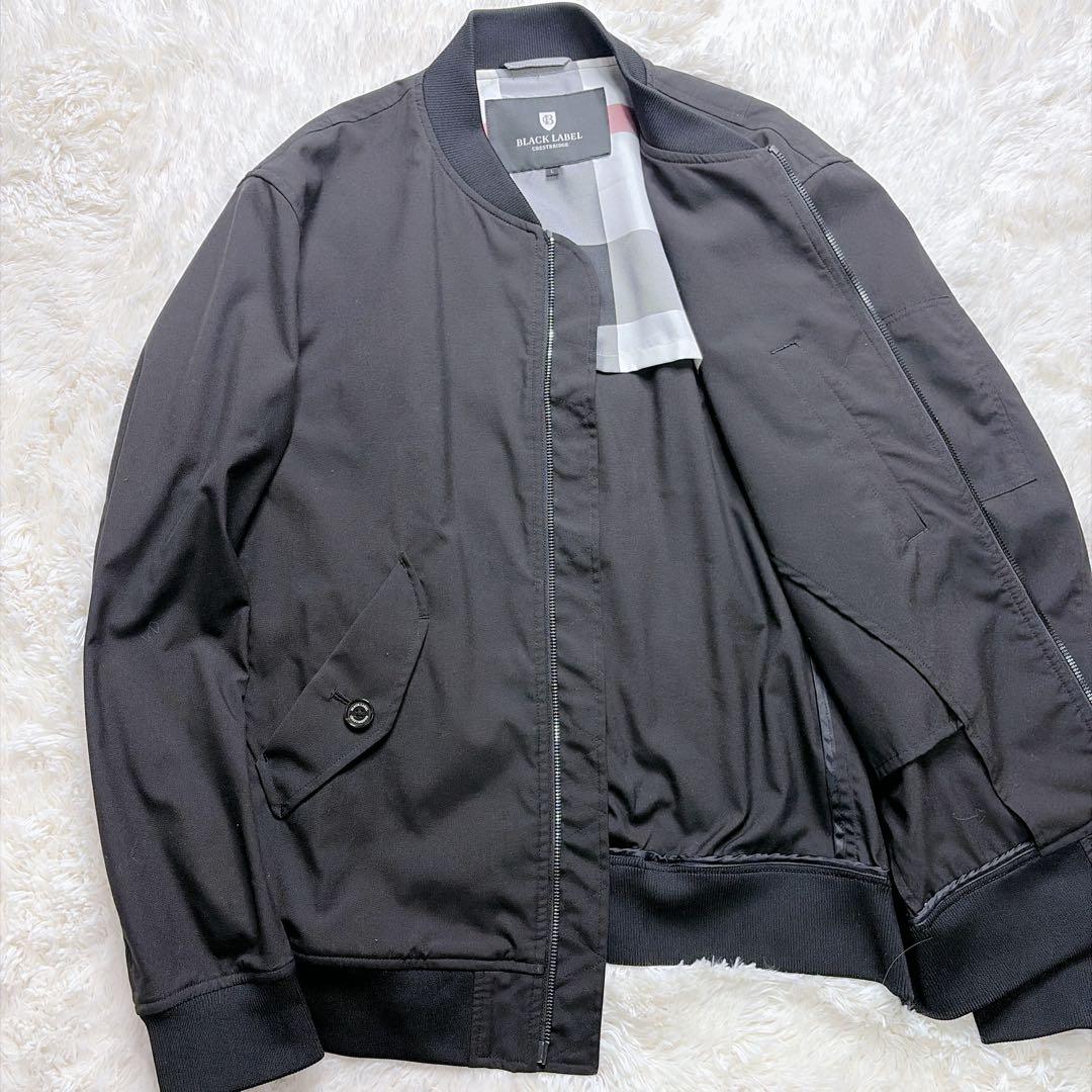 【美品】ブラックレーベルクレストブリッジ　MA-1 ブルゾン 黒 L