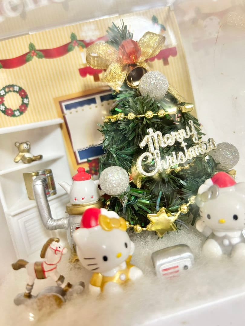 ハローキティ　クリスマス　ジオラマ　ツリー　ミミィ