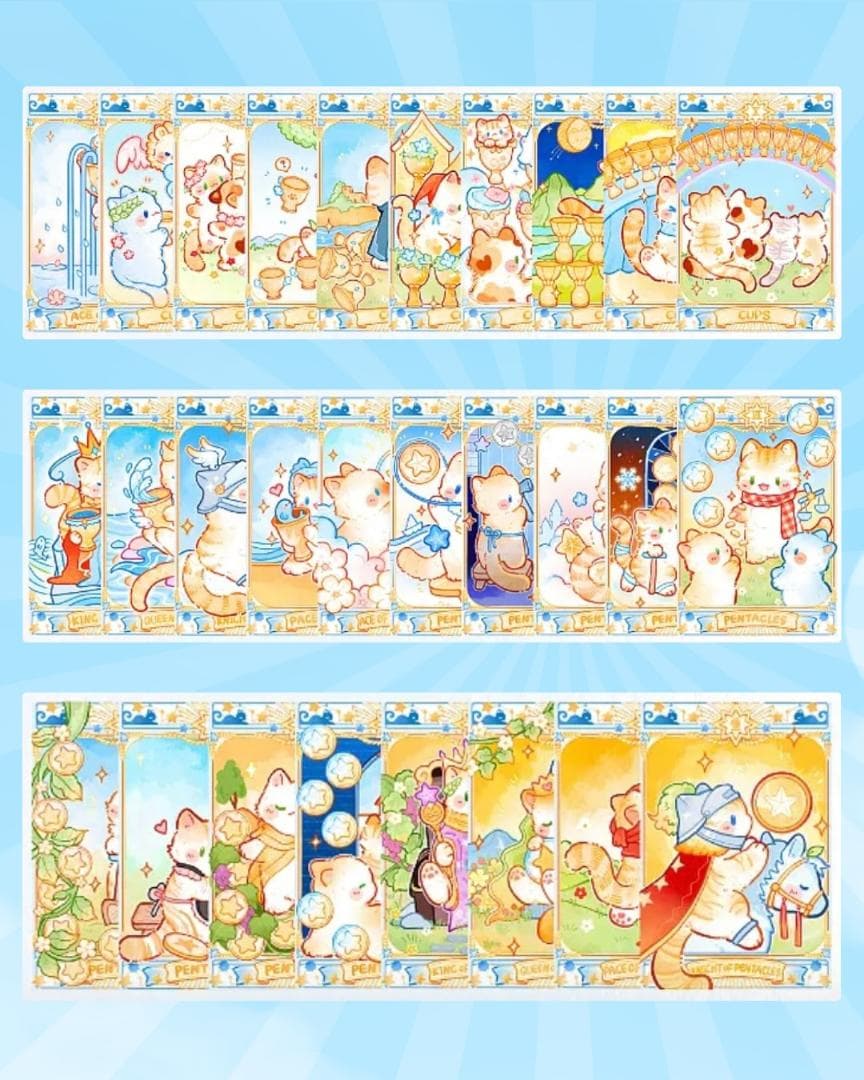 【正規品タロットカード】ゆめかわいい✨猫のポリーの不思議な世界のデッキ／通常版