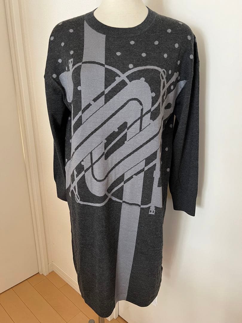 エルメス　ニットドレス カシミアシルク(42)新品　クリック・クラック