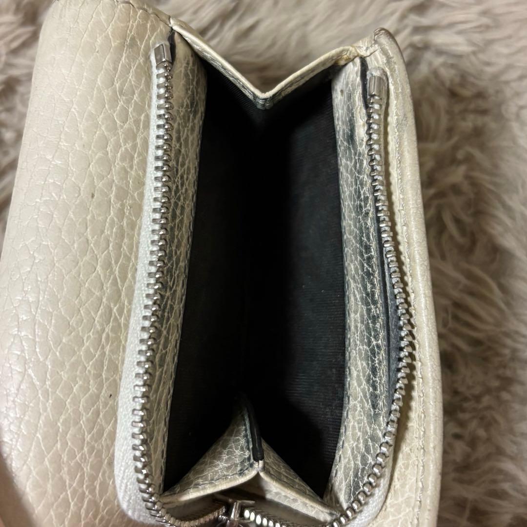 ★本物★GUCCI グッチ 3つ折り財布 コンパクトウォレット マーモント 白