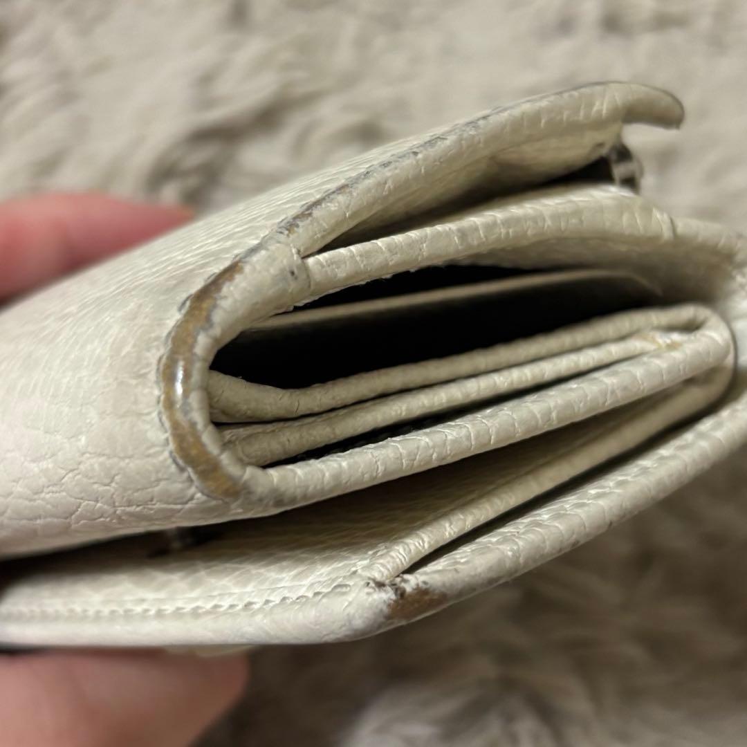 ★本物★GUCCI グッチ 3つ折り財布 コンパクトウォレット マーモント 白