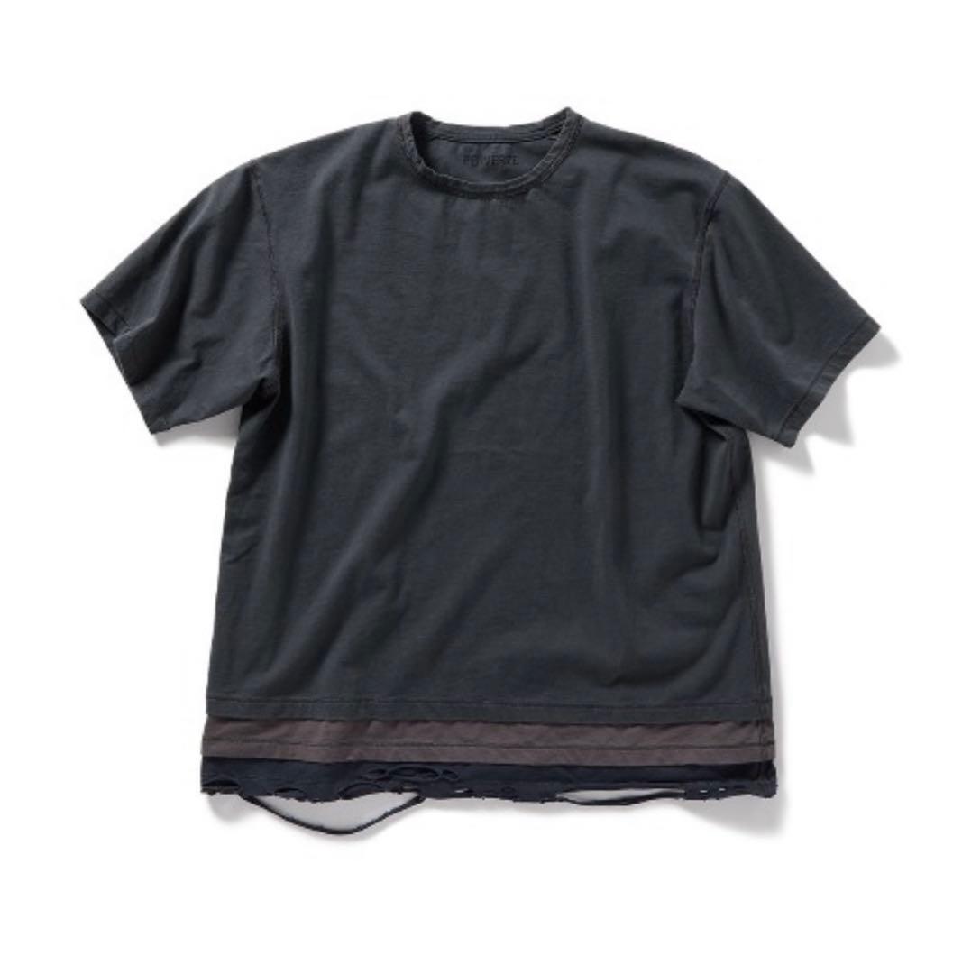 トップス PERVERZE DISTRESS Step Layered T-Shirt