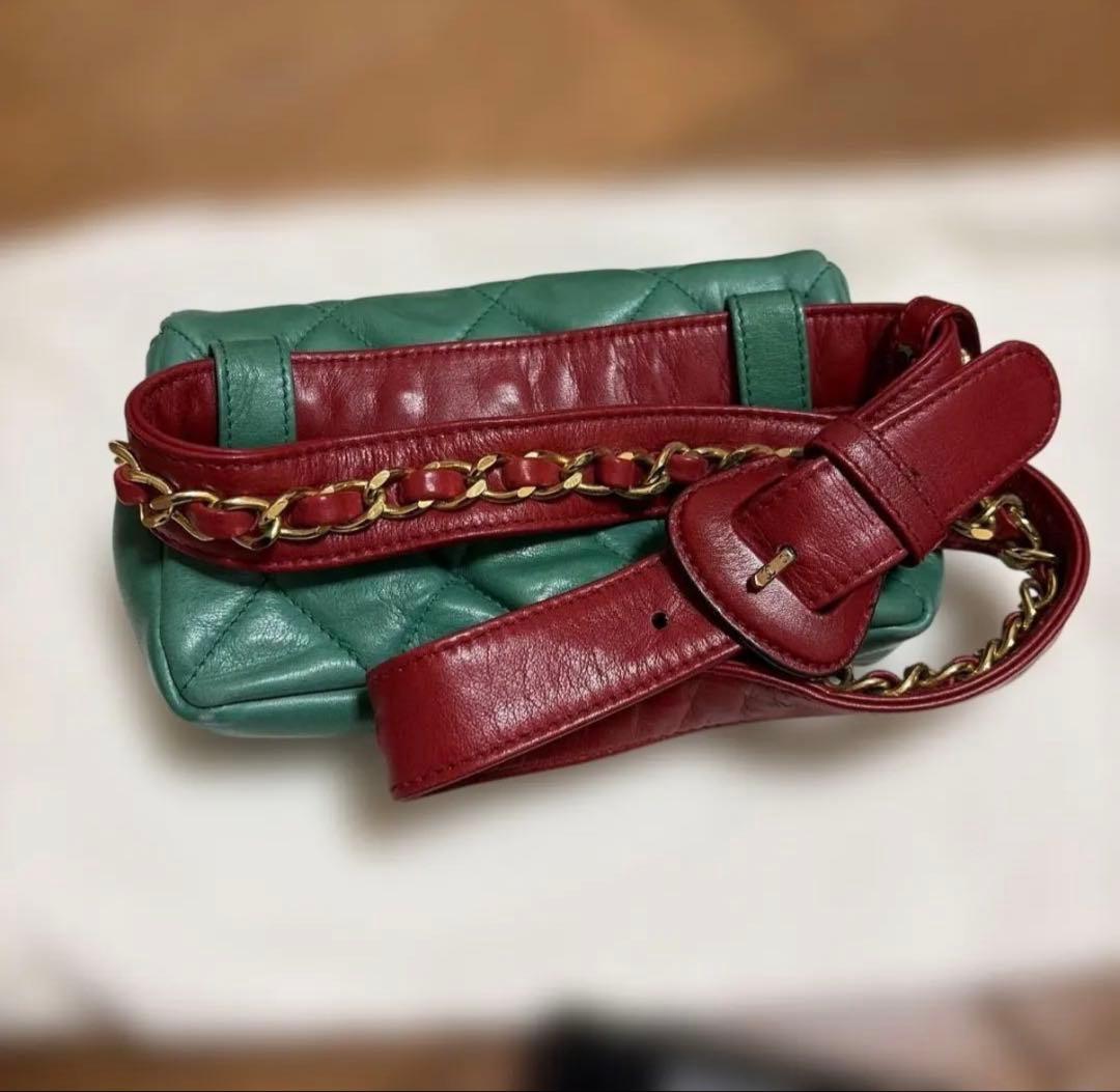 P*e様 CHANEL シャネル ココマーク ラム マトラッセ ウエストポーチ
