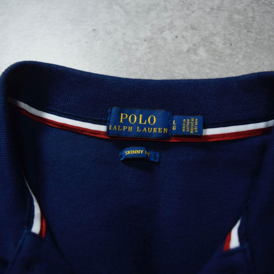 POLO RALPH LAUREN ビッグポニー 半袖ポロシャツ USA国旗 紺