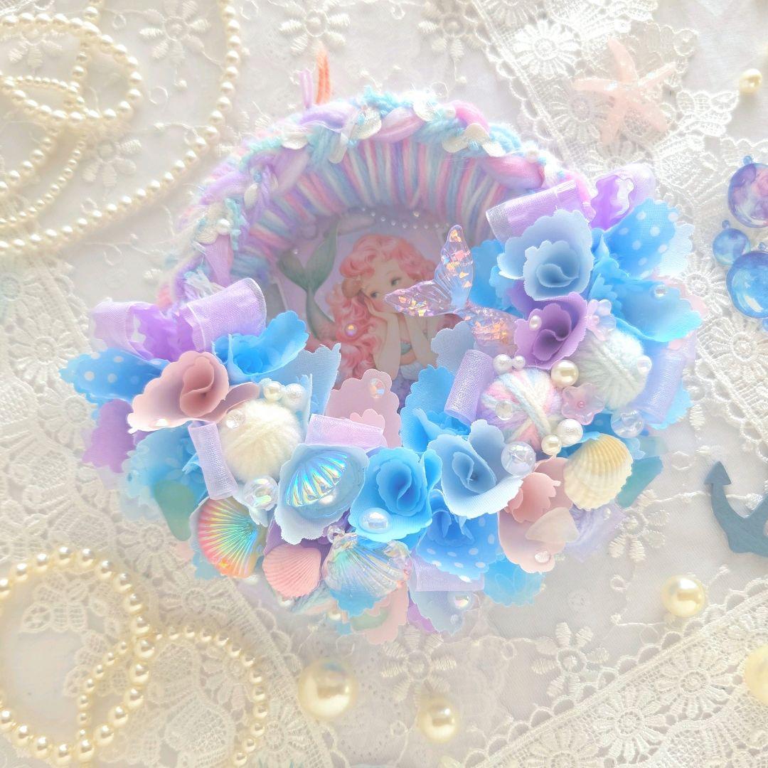 専用　布リース*バスケット　down to the sea*　マーメイドリース