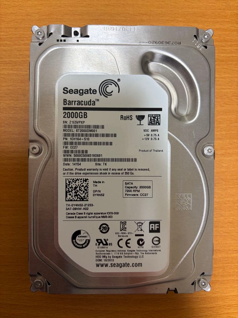 Segate Barracuda 2TB HDD 3.5インチ