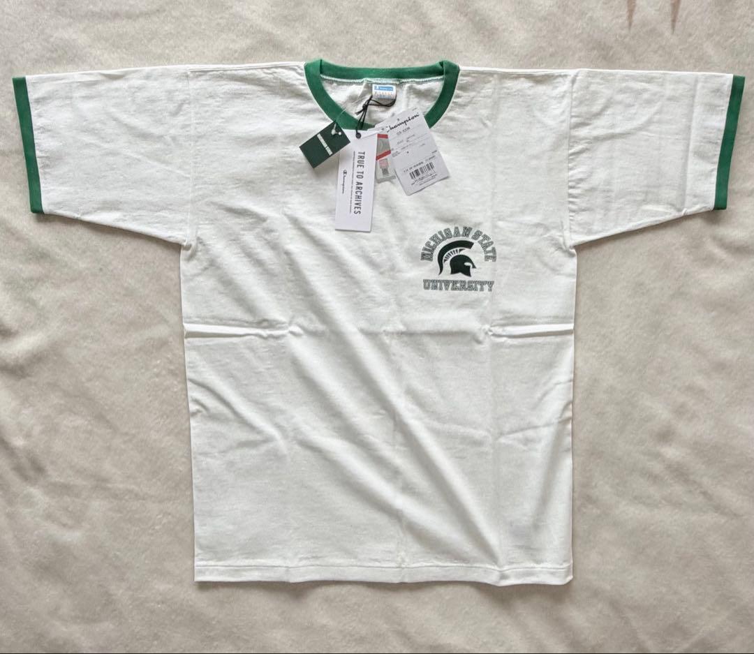チャンピオンのリンガーTシャツ　魅惑のXL 未使用　ミシガン州立大学