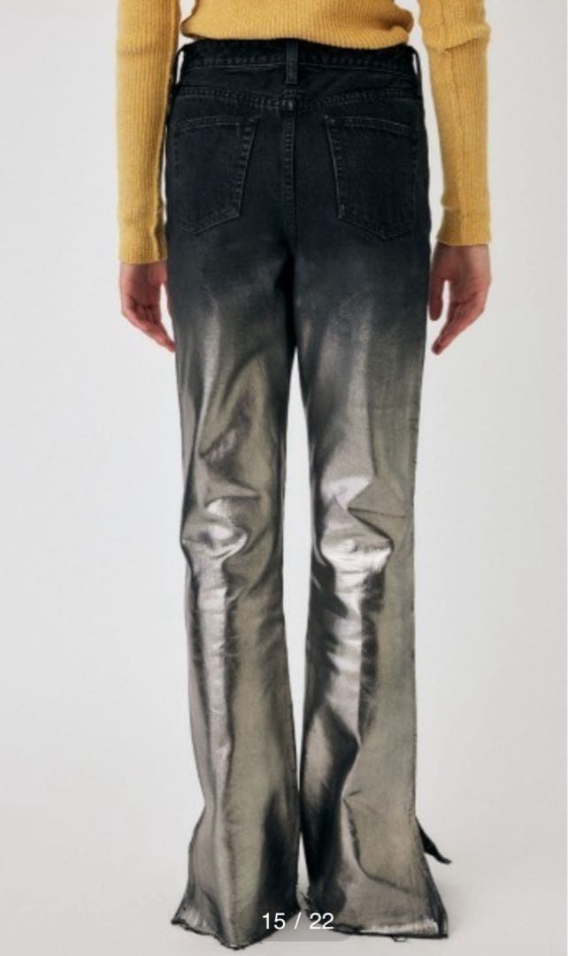 FOIL PRINT SLIM FLARE MOUSSY デニム