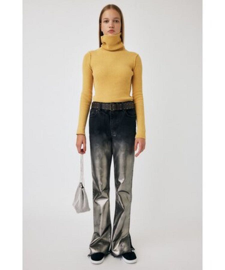 FOIL PRINT SLIM FLARE MOUSSY デニム
