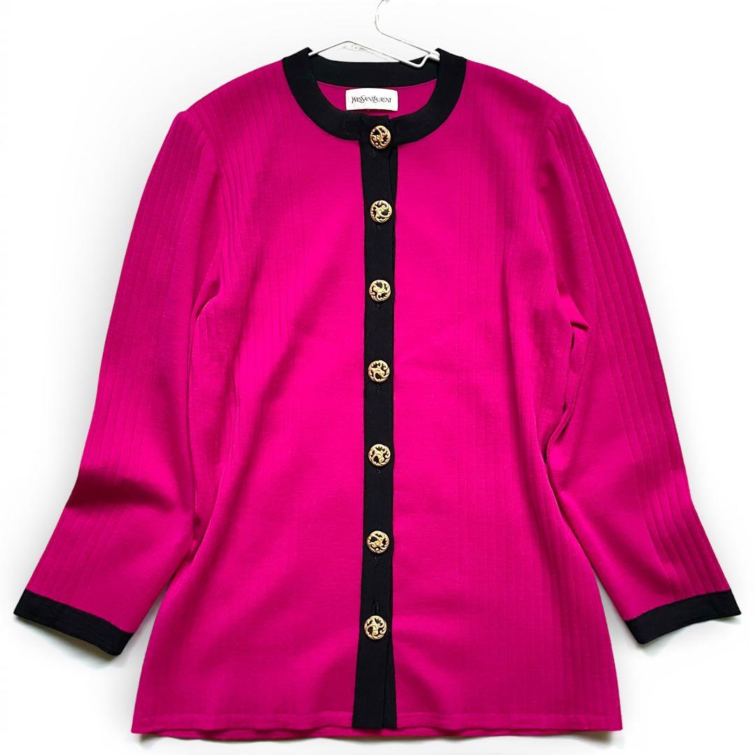 美品 YSL イブサンローラン ウールニット カーディガン size L