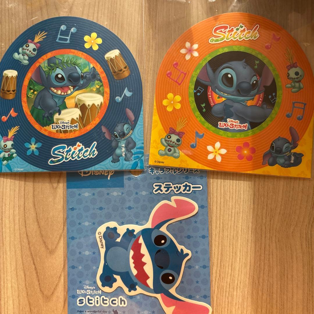 ディズニー　スティッチ　ストラップ　ミニゴミ箱　フィギュア　ステッカー