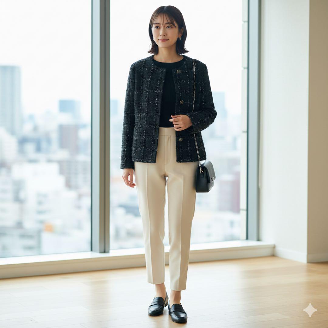 theory luxeツイードジャケットコート　タグ付き