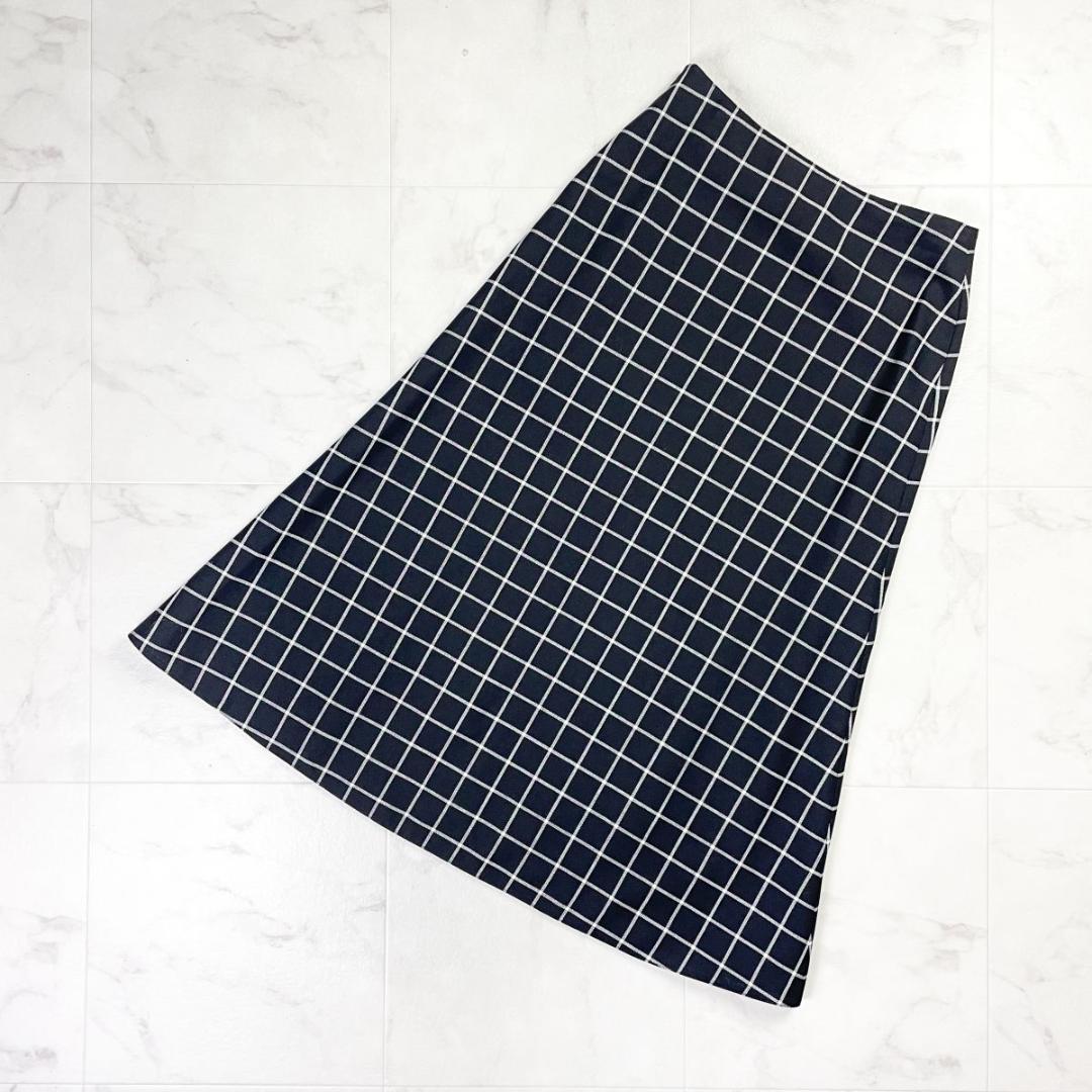 MARNI チェック柄フレアスカート ロング丈 ブラック サイズ38*MD60