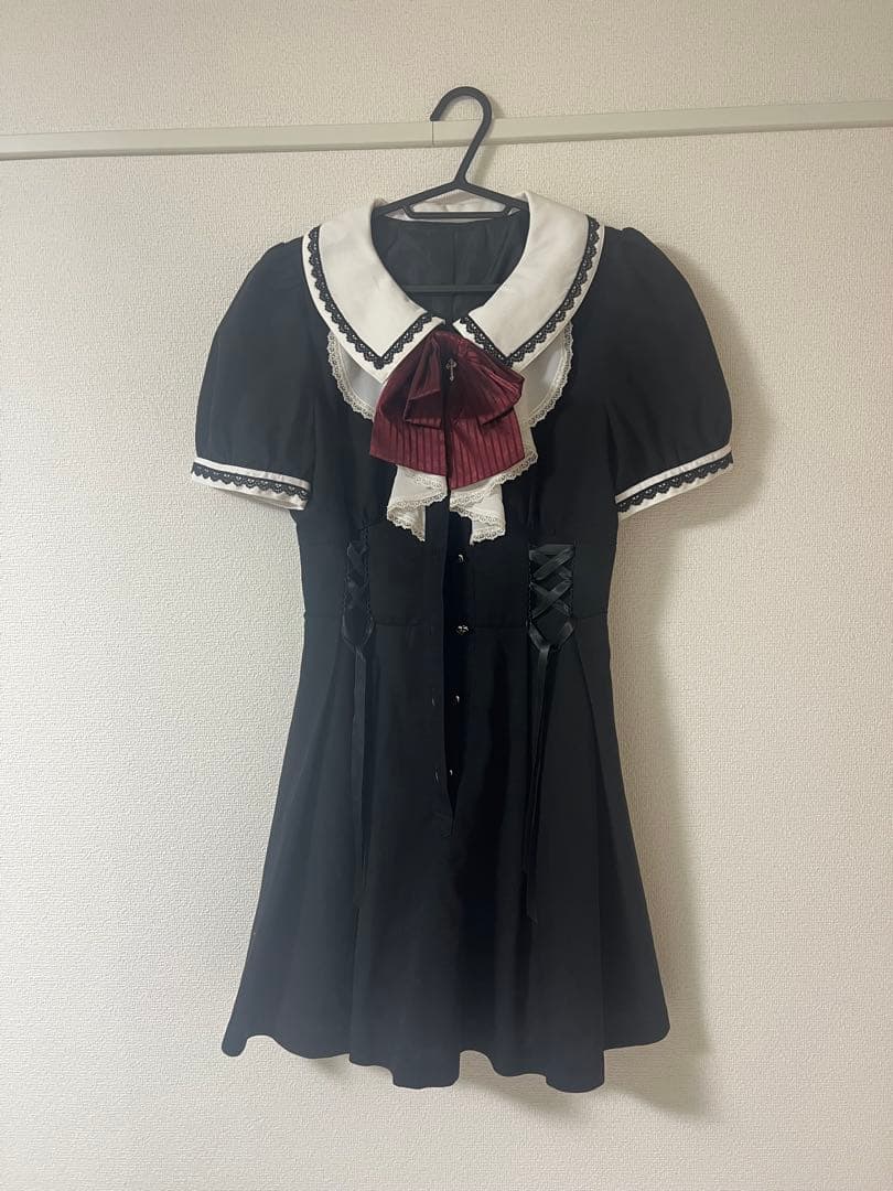 Secret Honey ウエストレースアップラッフルワンピース