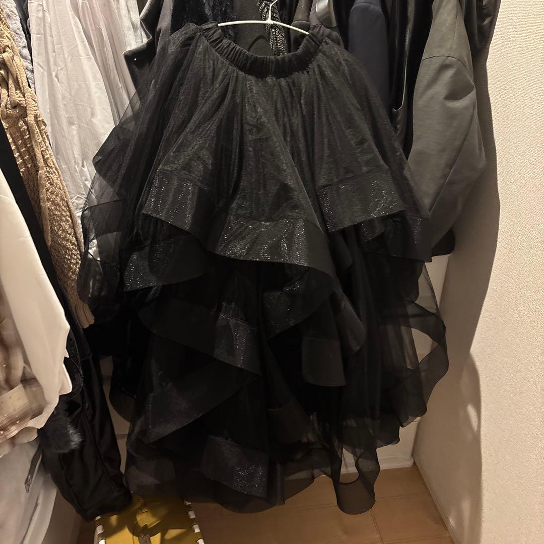 ANDREA&Co. ボリュームフリルチュールスカート　ブラック　AUBREY