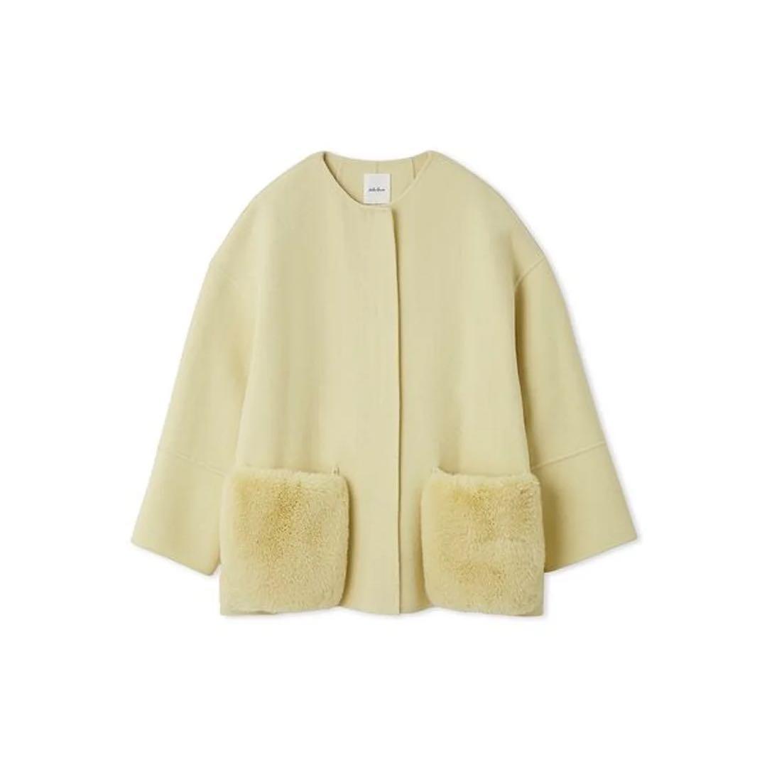 2wayファーポケットリバーコート　YEL