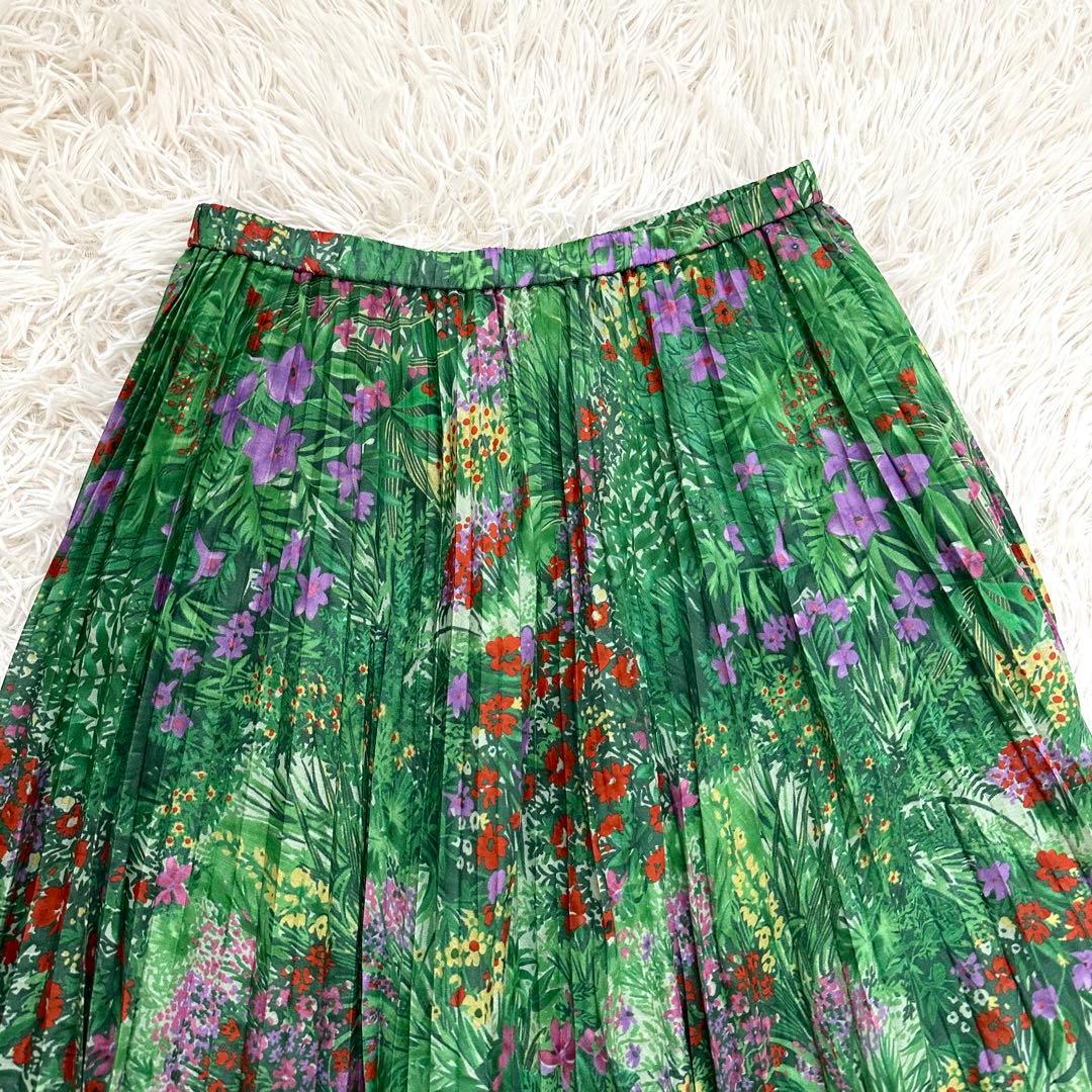 極美品✨️シビラ 近年 グリーン ヴィンテージ フラワー プリント スカート M