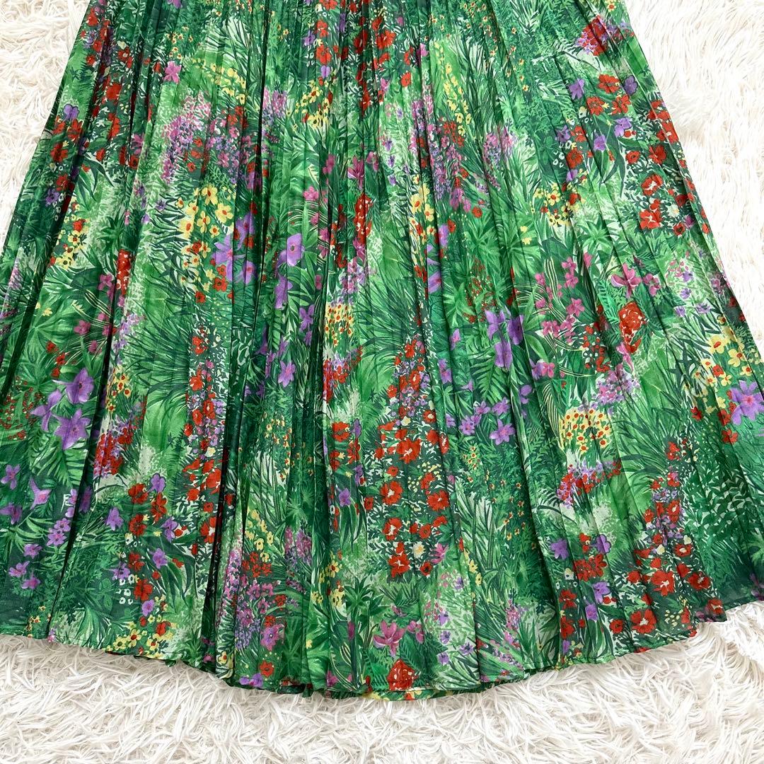 極美品✨️シビラ 近年 グリーン ヴィンテージ フラワー プリント スカート M