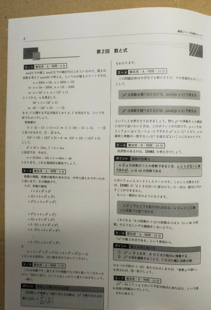 鉄緑会　高3　数学 入試数学確認シリーズ　攻略のヒント