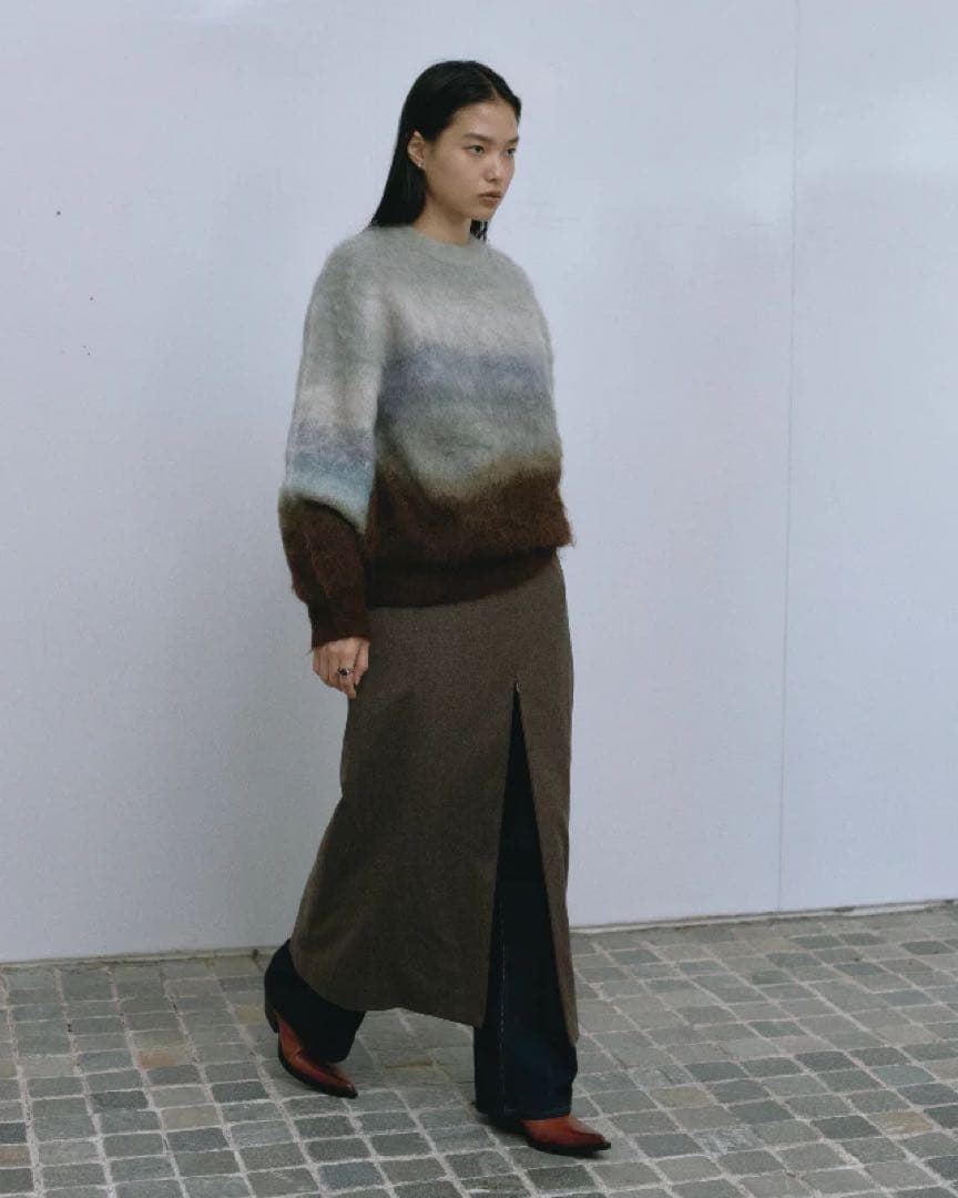 定価完売jself Layered Skirt Pants brown 2