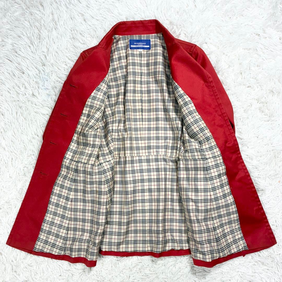 美品✨Burberry Blue Label トレンチコート ベルト レッド