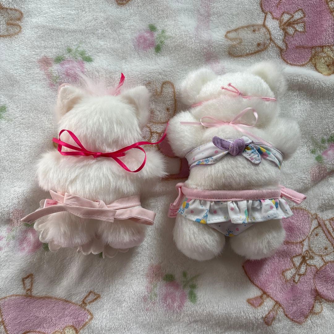 水着のクマと猫のぬいぐるみセット　ファンシーアラモード